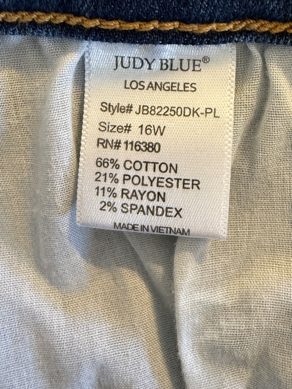 Judy Blue Skinny Fit Capri Jeans Women’s 16W Distressed Raw Hem Style JB82250 - Picture 7 of 12